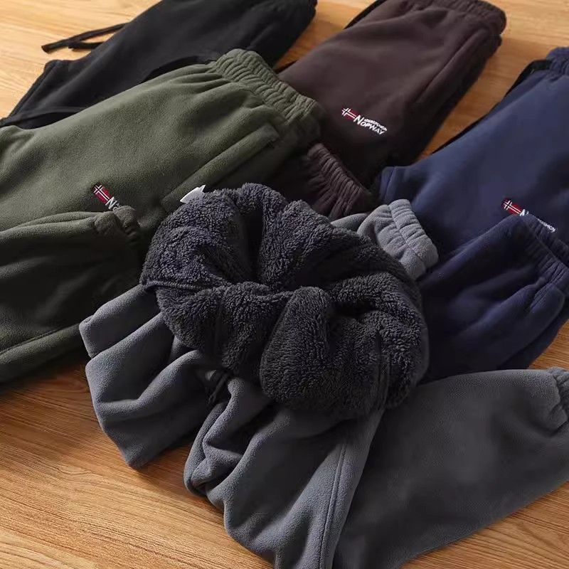 Pantaloni da tuta chiusi da uomo e da donna, caldi e caldi, resistenti al freddo, in pile spesso e velluto, per attività all'aperto, tempo libero e sport, adatti a autunno e inverno._voghion.com