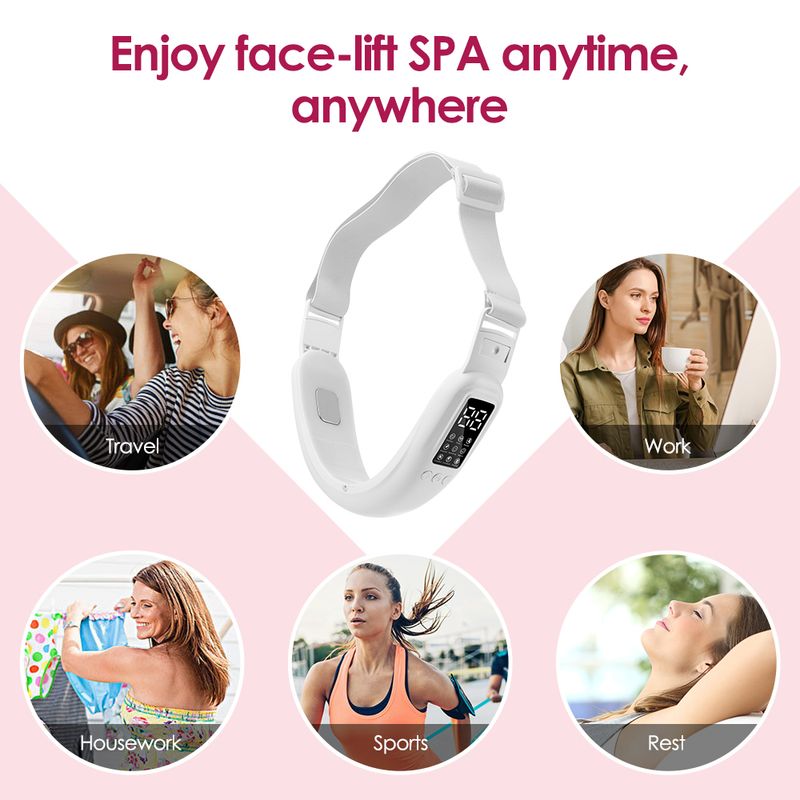 V Dispositivo de levantamento facial Remoção de queixo duplo Instrumento de beleza Multifuncional Micro-corrente Facial Pele Emagrecimento Massagem Firmeza_voghion.com