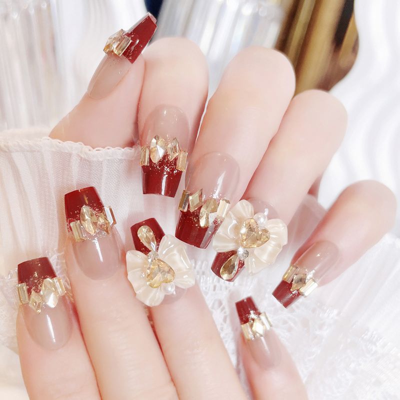 Neujahrs-Ins Advanced Pure Desire Style Patch Fertiges Tragen Nagelglänzende Diamantschleife U23_voghion.com