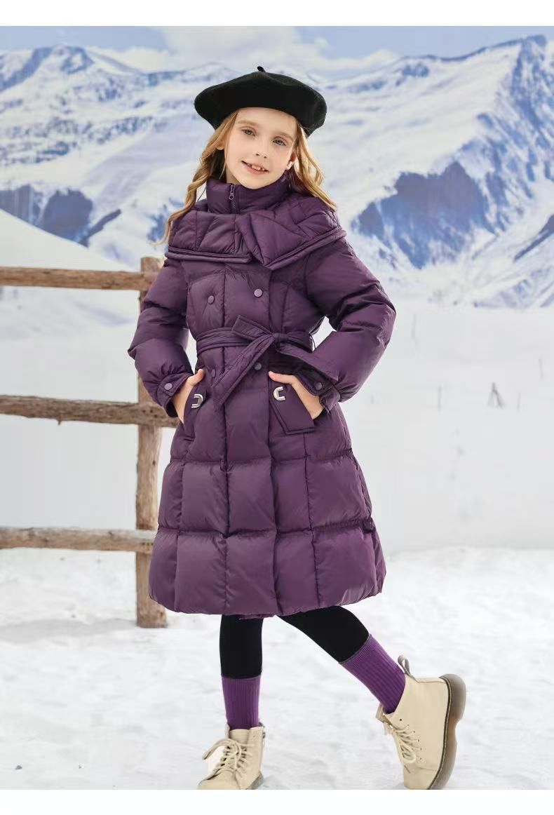 Mädchen Baumwolle Gefütterte Jacke Winter Mantel 2025 Neue Lange Dicke Unten Baumwolle Jacke kinder Baumwolle Gefütterte Jacke Stilvolle Fabrik Direkt verkäufe_voghion.com