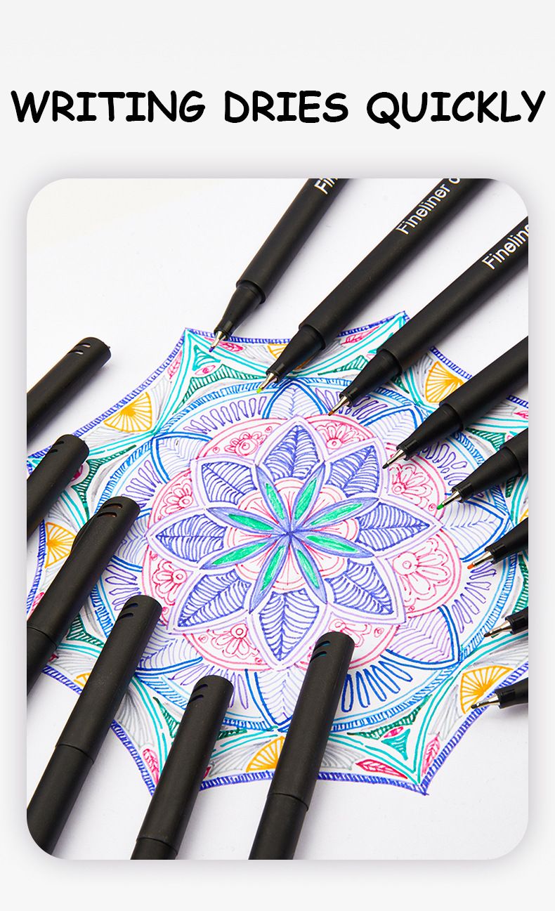 Ensemble de 60 feutres à dessin fins de 0,4 mm, à séchage rapide et imperméables, pour artistes, étudiants, bricoleurs et illustrateurs (multicolore)._voghion.com