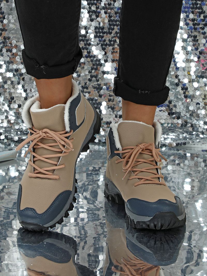 Herbst winter paar anti-rutsch verschleiß-beständig sport schuhe mit dicken baumwolle schuhe, kurze samt bequem für beide_voghion.com