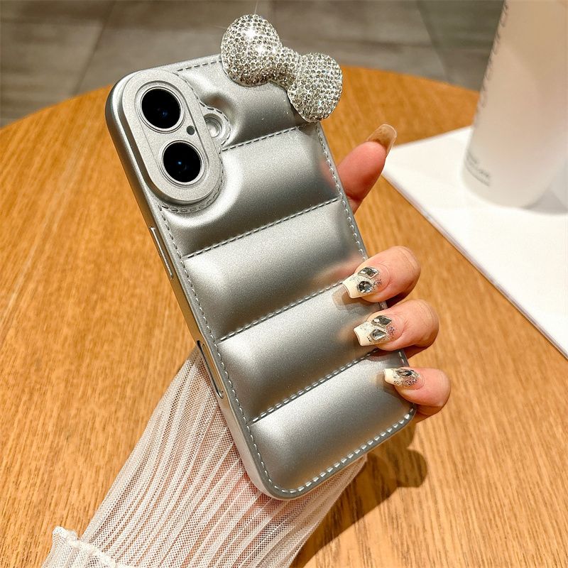 Samsung Galaxy S23 S22 S21 S25 S24 S20 FE Plus Note 20 Ultra Diamond Kitty Bowknot mīksts dūnu jakas maciņš telefonam ar dūnu apvalku_voghion.com