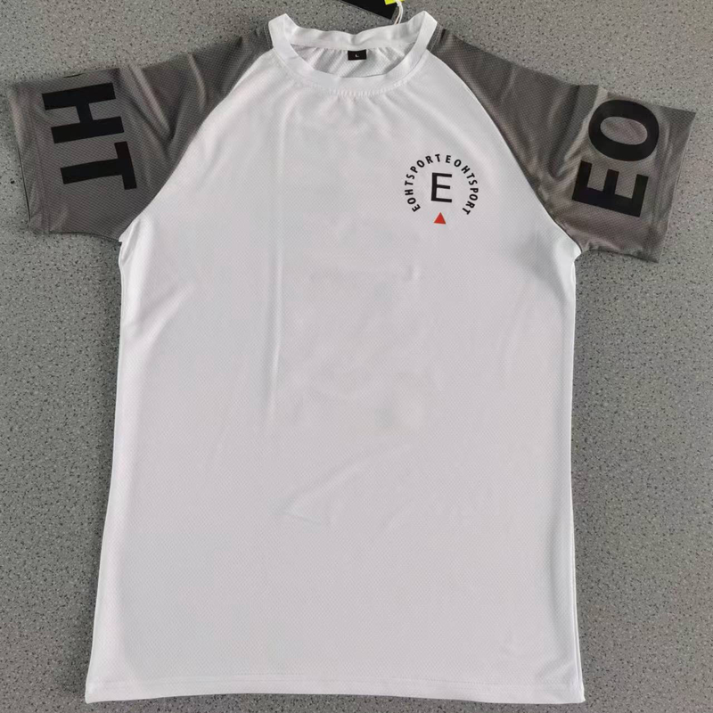 2023 Spring/Summer New Men's Sports Leisure Running Gym Exercise Slim Fit Elastic Quick Dry Ice Short Sleeve T-shirt_voghion.com