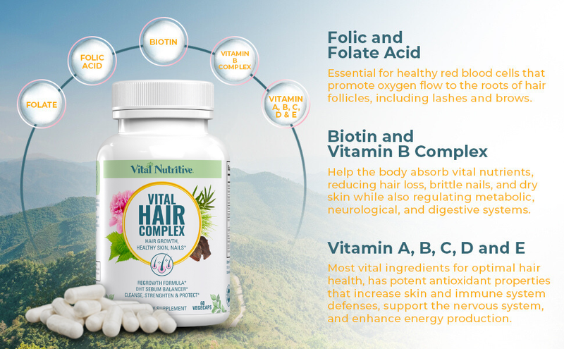 VITAL NUTRITIVE Vital Complex Βιοτίνη Βιταμίνη Β Ανδρικά Γυναικεία Βιταμίνες Υγιή μαλλιά, δέρμα, νύχια Χωρίς ορμόνες, χωρίς γλουτένη_voghion.com