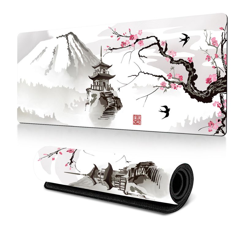 Mouse Pad με μελάνι κερασιάς, μεγάλο γραφείο, mouse Pad Dead Life Black And White Series, αντιολισθητικό από καουτσούκ_voghion.com