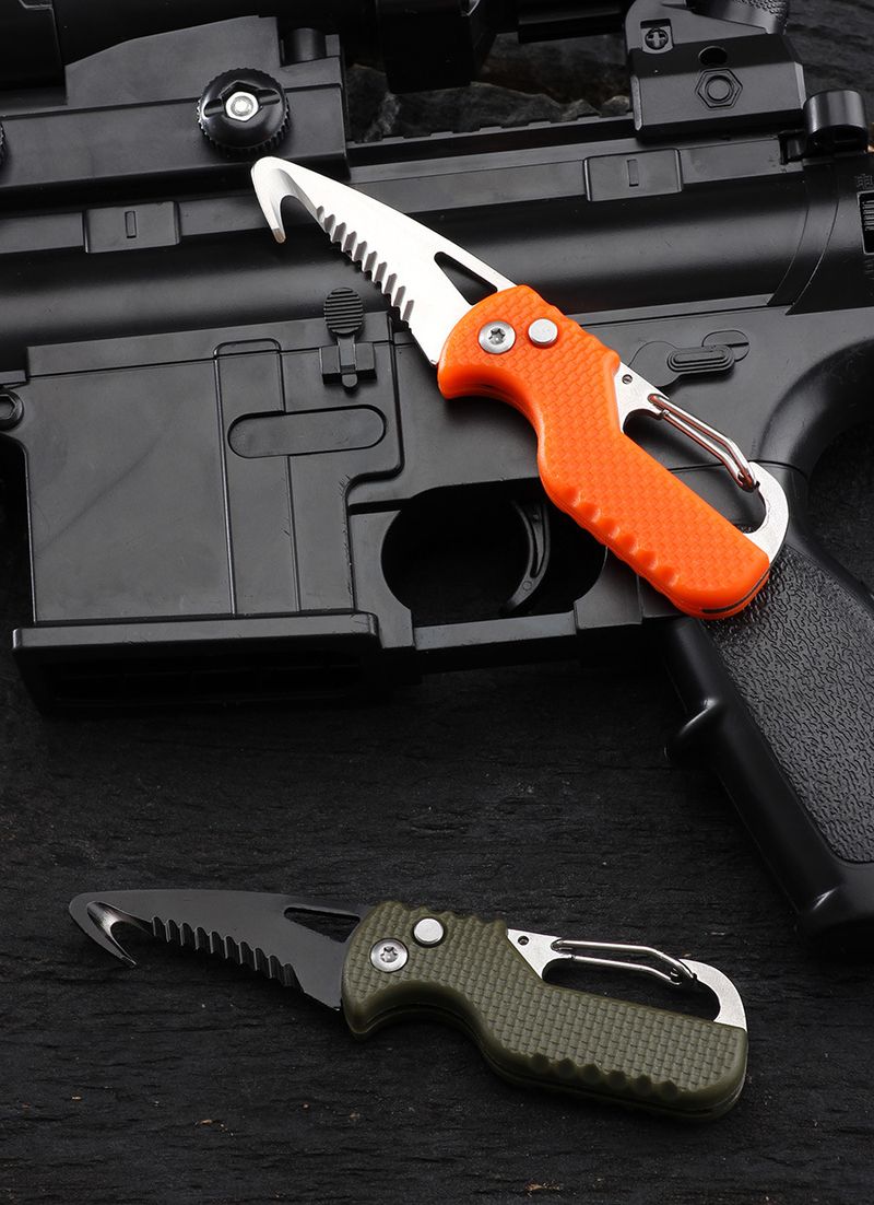 Cutter Multi-Functional Outdoor Portable Knife Hook Sawtooth Survival Tool Folding Box Opener_voghion.com