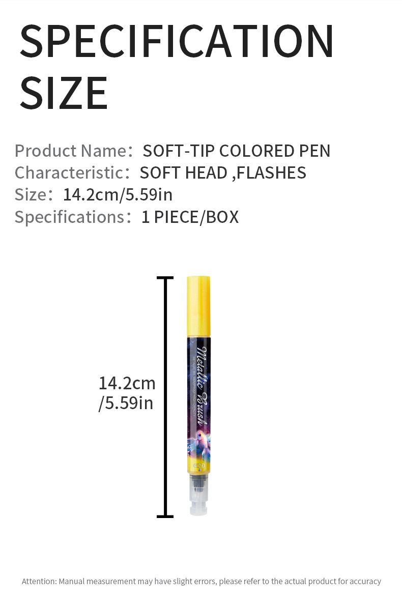Feutres pinceaux métalliques scintillants pour calligraphie et art – Pointe souple, couleurs vives, idéal pour les étudiants et les artistes (lot de 8 couleurs assorties)_voghion.com