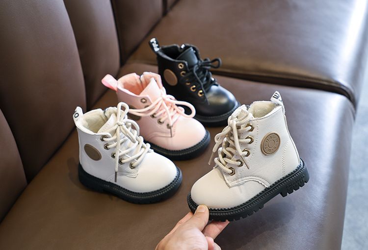 Stivali invernali da bambina Martin 2024, stile britannico, corti con scarpe di cotone spesso e morbido, stivali per bambini_voghion.com