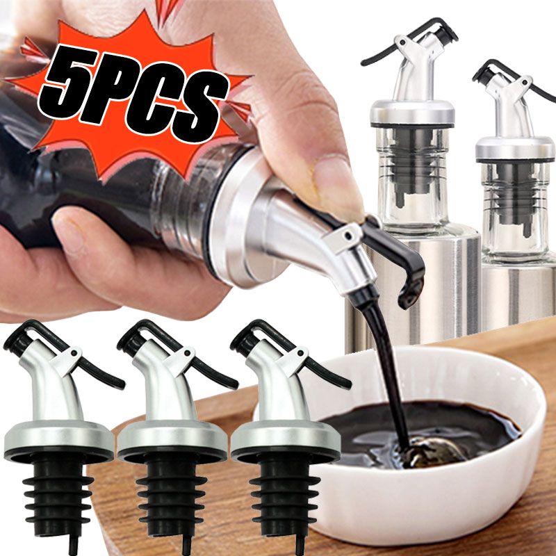 Leak-Proof Wine Bottle Pourer Set - Olive Oil Spout Stopper Dispenser Bar Tools 1/5pcs_voghion.com