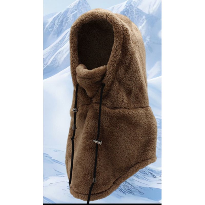 Maschera termica invernale per ciclismo, cappello da sci, scaldacollo artico, antivento, antifreddo, copricapo in pile integrato_voghion.com