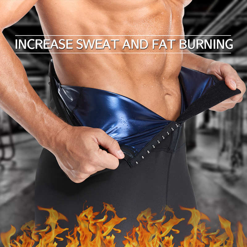 Abiti da uomo Pantaloni da sauna Leggings per il sudore Pantaloni a compressione dimagranti a vita alta Pantaloni termici per il corpo Shaper per la perdita di peso_voghion.com