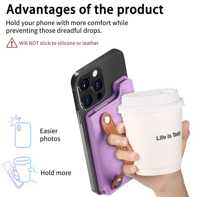 TechGlobe New Srong Magneic Holder Wih Reracable Wris Srap, Lef And Righ Flip, Card Inserion, Coin Sorage_voghion.com