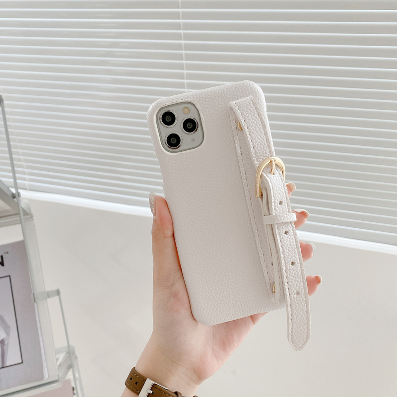 Mobile phone case pattern wrist strap mobile phone case suitable for Apple 15pro max protective cover iPhone14 Internet celebrity half pack hard_voghion.com