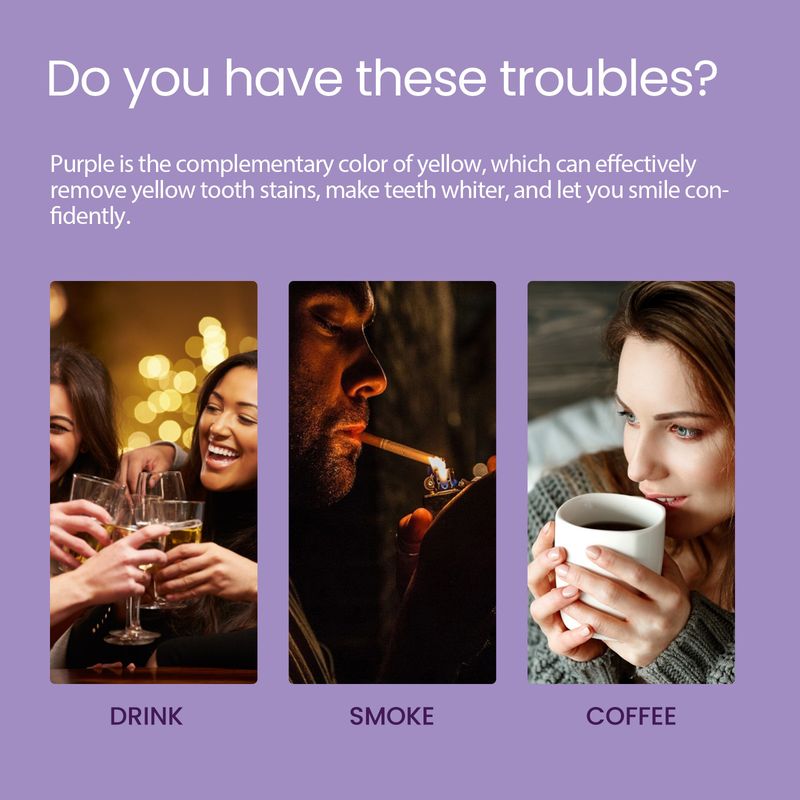 Purple Corrector Zahnpasta Bleichmittel Zahnaufhellung Flecken entfernen Zahnreinigung Erfrischende Mundpflege Zahnpasta_voghion.com