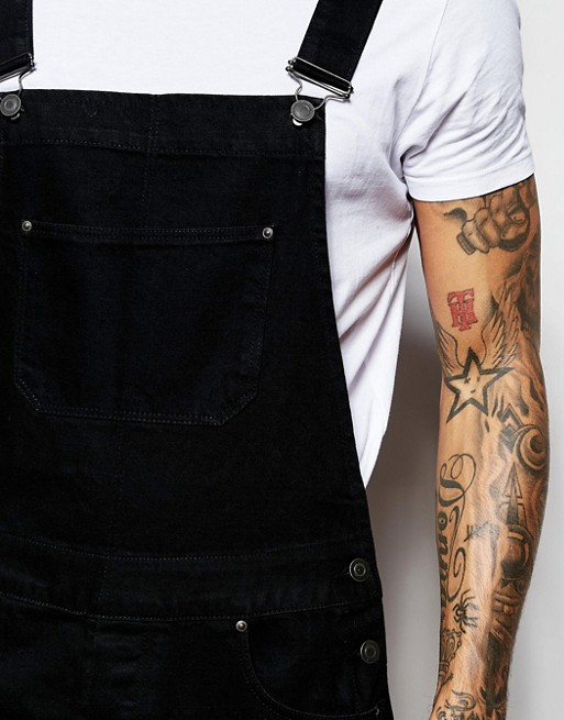 Men's Clothing Fashion Men's Strappy Denim Rompers Ripped Jeans Trousers_voghion.com