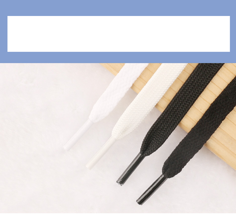 A- standard high-top canvas single double-layer black and flat thick small white shoelaces_voghion.com