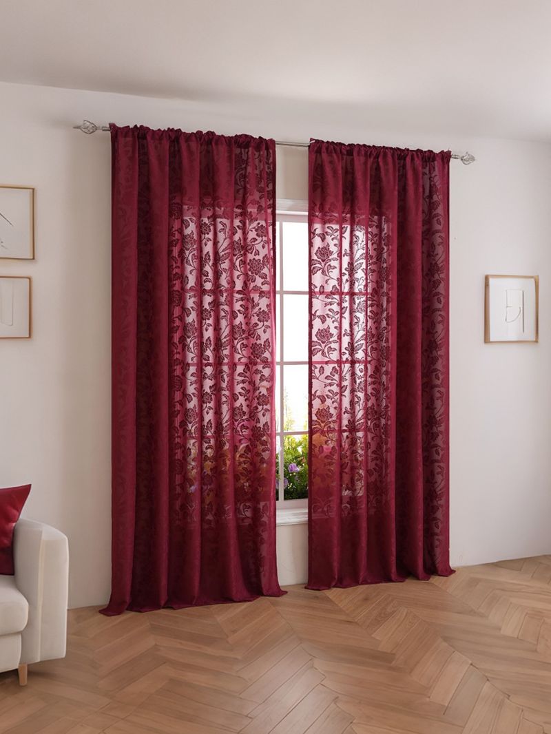 Tende trasparenti in pizzo, tende semi-trasparenti in poliestere, pronte all'uso, per soggiorno, camera da letto, vintage, floreali, boho chic, filtraggio della luce, privacy_voghion.com