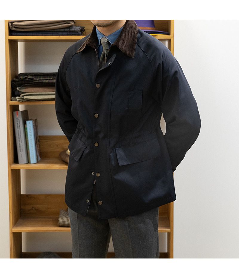 Men's Clothing Retro Khaki Waterproof Windbreaker Jacket Autumn And Winter Casual Men's Corduroy Lapel Gentleman Jacket_voghion.com
