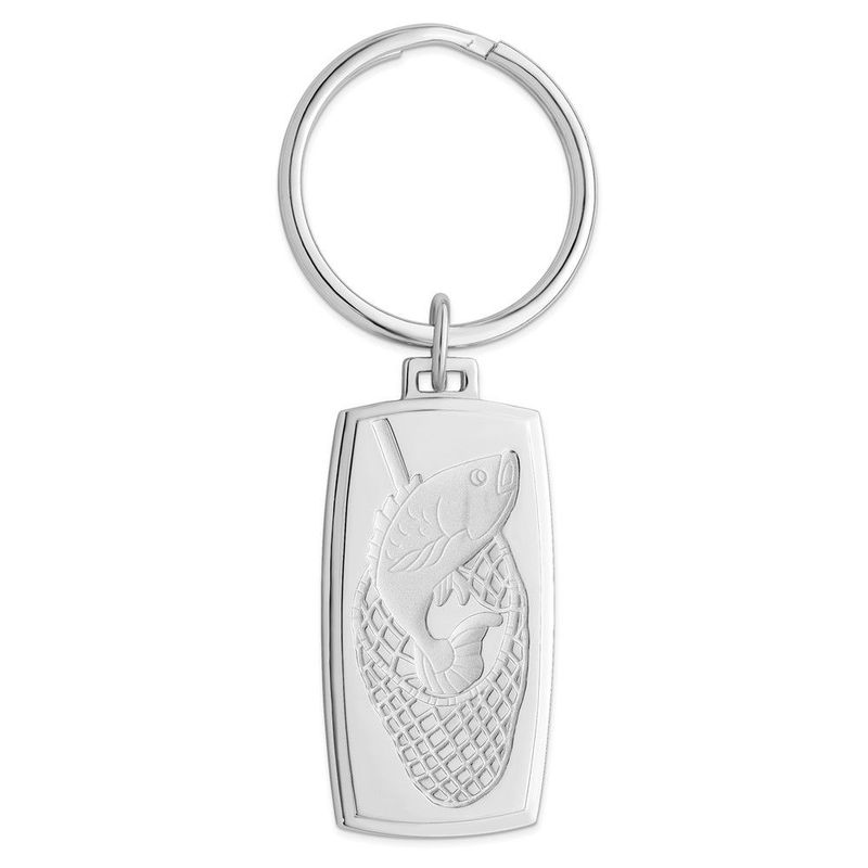 Rhodium-plated Kelly Waters Fish In Net Key Ring_voghion.com