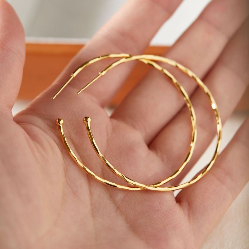 Orecchini a cerchio grandi in metallo semplice bicolore opzionali, eleganti cerchi a nicchia, borchie esagerate, clip per zanzariera_voghion.com