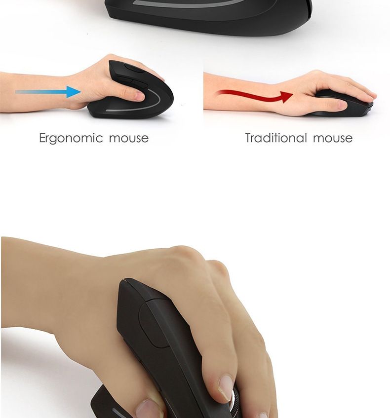 Vertikale Ergonomische Tragbare Kabelgebundene USB-Funkmaus Wiederaufladbare Bluetooth-Gaming-PC-Gamer Für Computer Laptop Mause-Zubehör_voghion.com