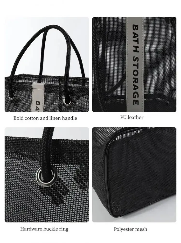 Borsa per il trucco di grande capacità, borsa da viaggio portatile, borsa da bagno trasparente, organizer per WC unisex 250318l_voghion.com