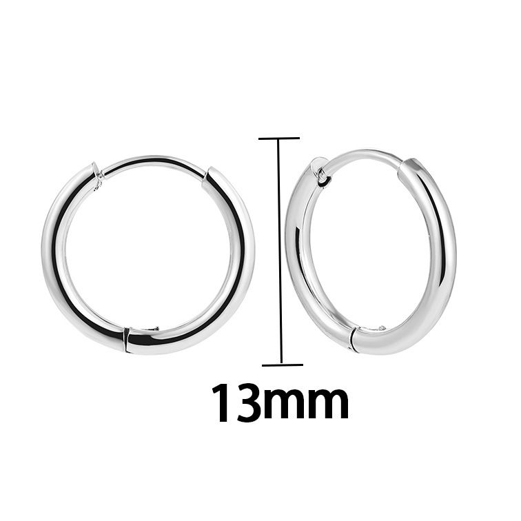 Sieradenset voor dames Fashionr Supply Retro Fashion Eenvoudige roestvrijstalen oorbel Veelzijdige ronde hoepeloorbellen_voghion.com