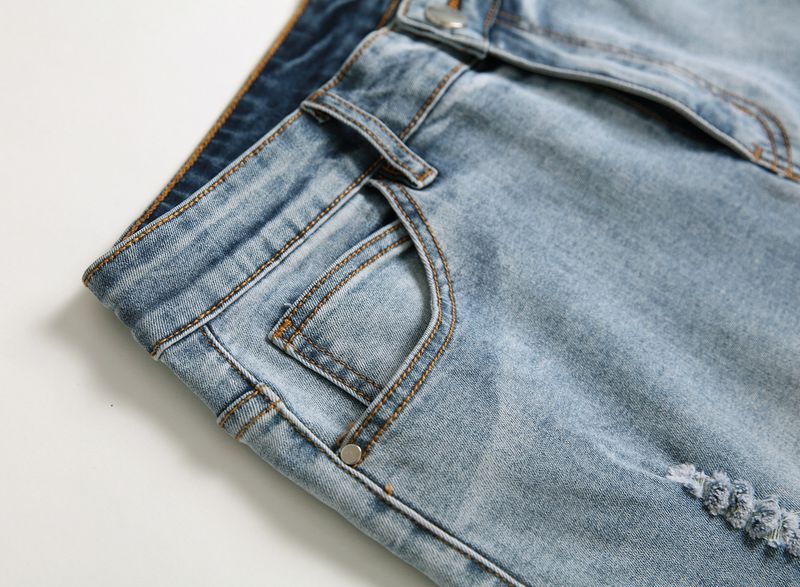 Jeans da uomo con design originale, pantaloni elasticizzati slim fit e forati_voghion.com