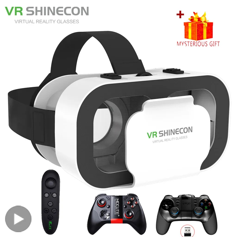 Shinecon 3D VR-briller Virtual Reality Viar Goggles Headset-enheder Smart hjelmlinser til mobiltelefon Mobil_voghion.com