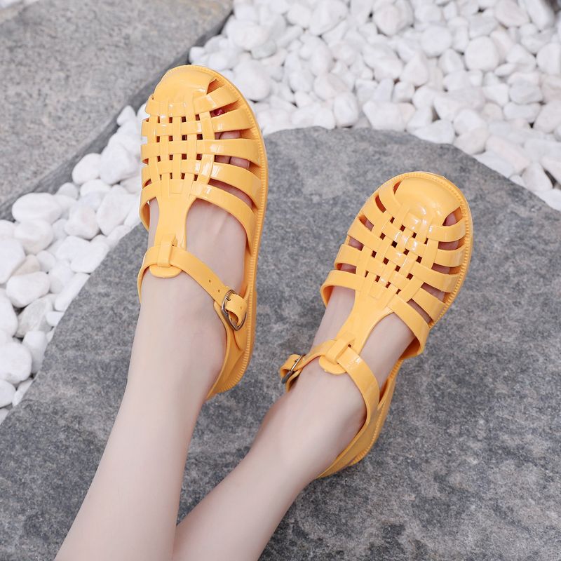 Sandali Baotou, sandali e pantofole estivi in plastica cava con suola morbida da donna, scarpe casual in gelatina alla moda versatili,_voghion.com