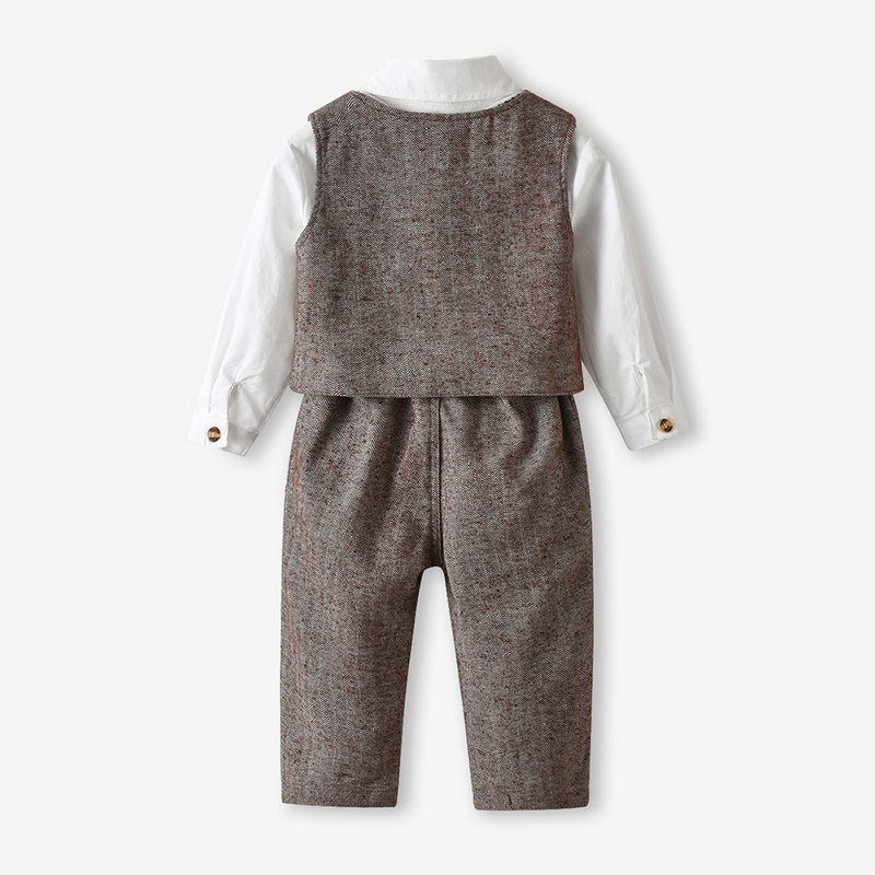 Kinderkleidung Frühling Jungen Weste Gentleman Kleid Neuer Kinderanzug Langarm Weißes Hemd Overalls Laufsteg Geburtstagsleistungskleidung_voghion.com