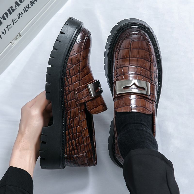 Voyage Voyage Thick-Soled Loafers Cross-Border Large Size Slip-On Big Toe Fashionable Men's Business Formal Lazy Shoes_voghion.com
