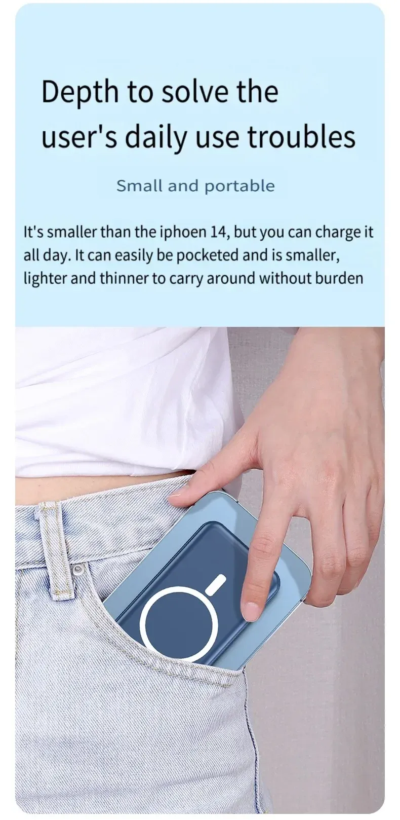 20000mah Mag Safe Magnetic Wireless Power Bank Portable External Auxiliary Battery PD20W Fast Charger For IPhone 14 13_voghion.com