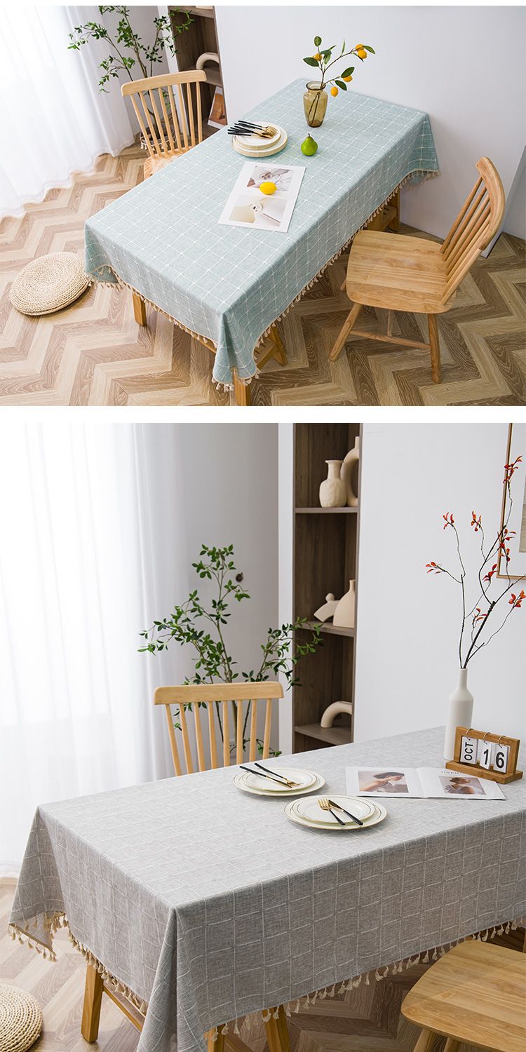 Scandinavian Polyester Tablecloth - Rectangle Dining & Coffee Table Cover, Dustproof & Heat-Resistant In Earth Tones (140x90cm/180cm/200cm/220cm)_voghion.com