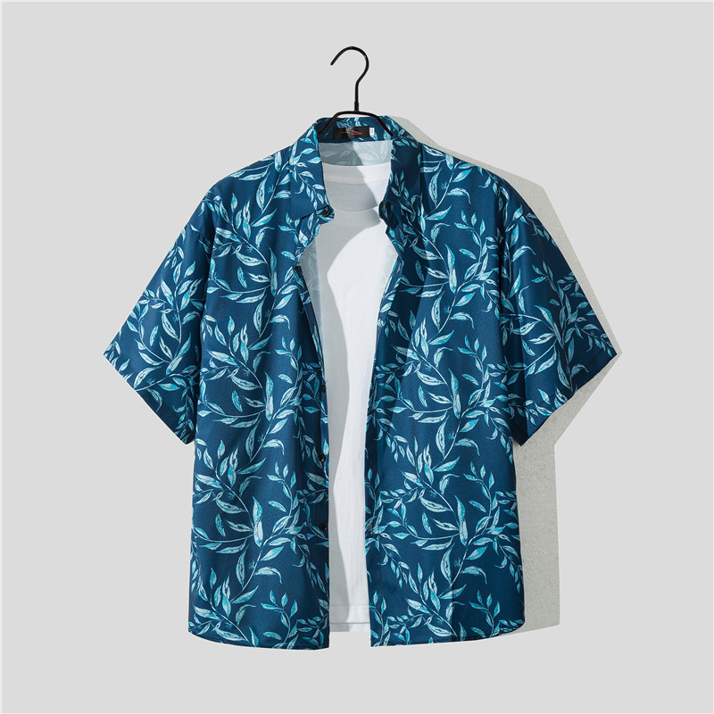Herre Hawaii seaside strand feriedress herre løs pluss størrelse par trendy kortermet blomsterskjorte tilfeldig todelt sett_voghion.com