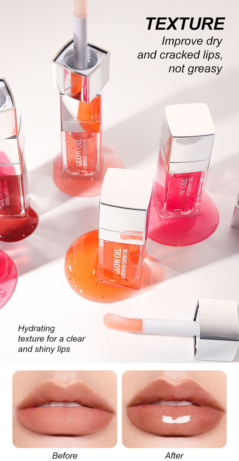 Plump Lip Glow oil Lip Care Oil Plumping Lip Gloss Non-sticky Formula læbeolie fugtgivende læbestift Hydraterende Polerede læberolie_voghion.com