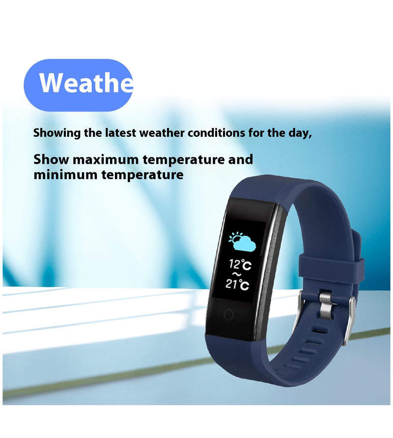 115plus Smart Bracelet Adulto Passo Sonno Ossigeno nel sangue Frequenza cardiaca Pressione sanguigna Esercizio Orologio_voghion.com