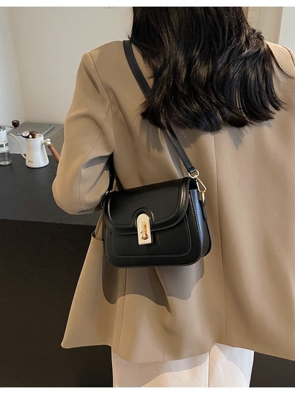 Women's Fashion Shoulder Bag - Stylish PU Leather Crossbody Purse With Lock Closure, Multiple Pockets, Chic & Versatile For Daily Outfits_voghion.com