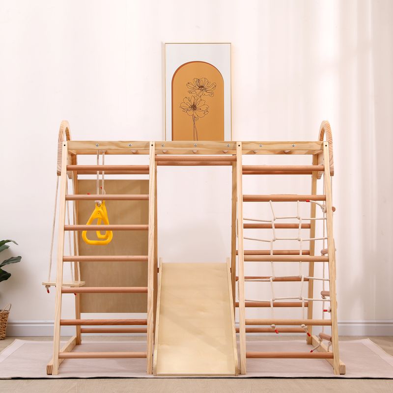 Cassettiera multifunzione 7 in 1 con Schaukel, Rutsche, Kletternetz e Klettersteinen_voghion.com