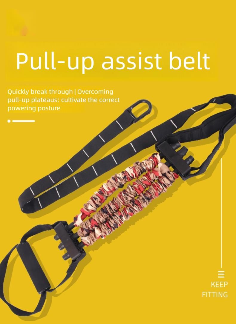 Exercício de fortalecimento de braços com bandas elásticas de látex para treinamento de força em ambientes internos._voghion.com