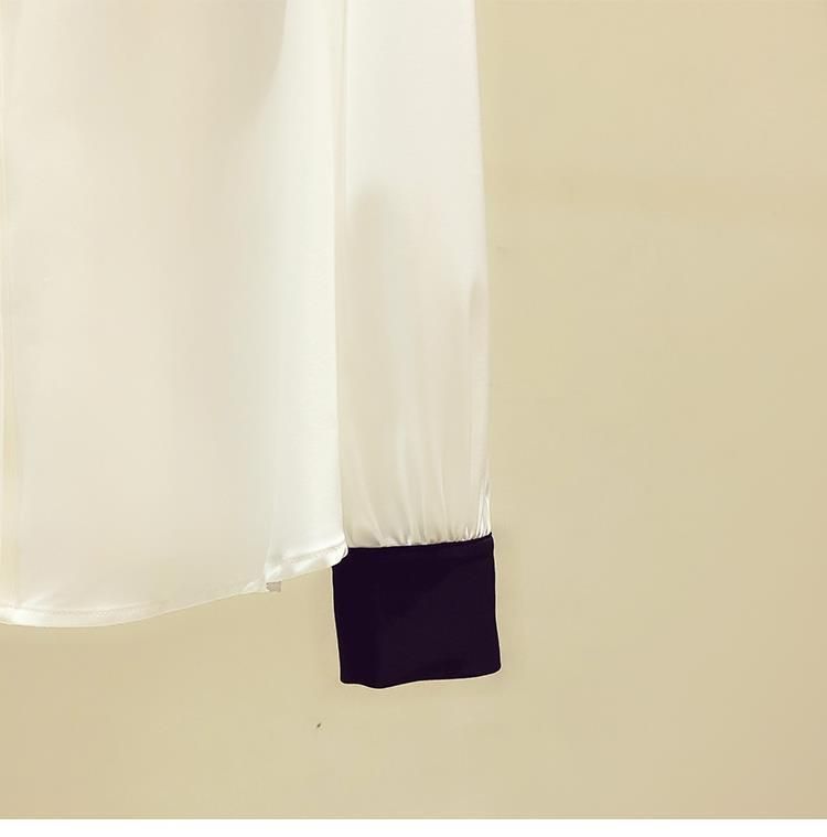 Damenbekleidung Frühlingsneues Langarmhemd für Damen mit kontrastierendem Kragen, modischem Temperament, stilvollem Design, Nischenoberteilen_voghion.com