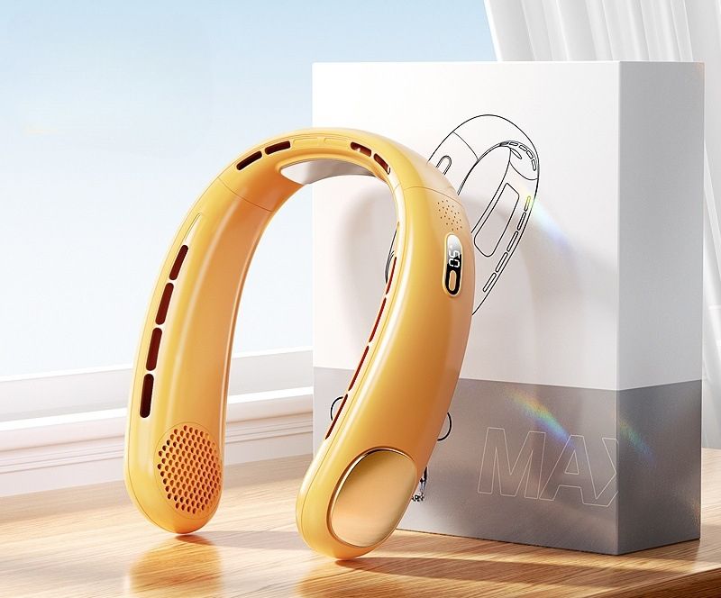 Five-Speed Bladeless Cooling Strong Wind Lazy Portable Rechargeable Long Battery Life Neck Hanging Fan_voghion.com