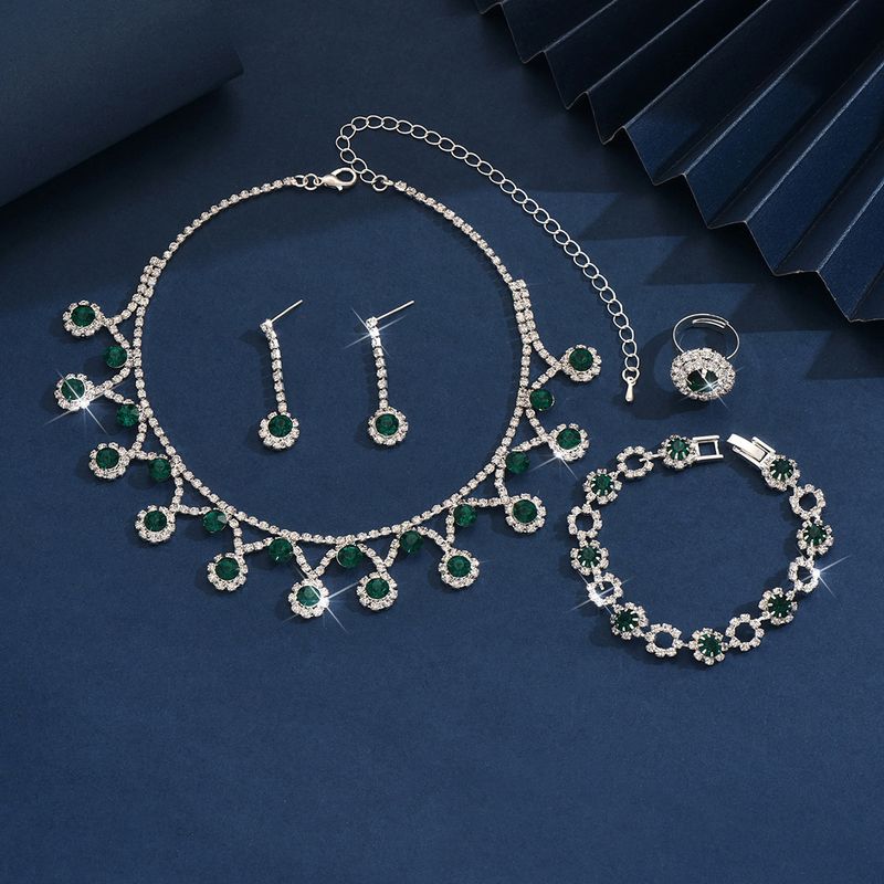Collana orecchini bracciale collana semplice moda coreana set tre pezzi matrimonio gioielli sposa accessori abito da sposa_voghion.com