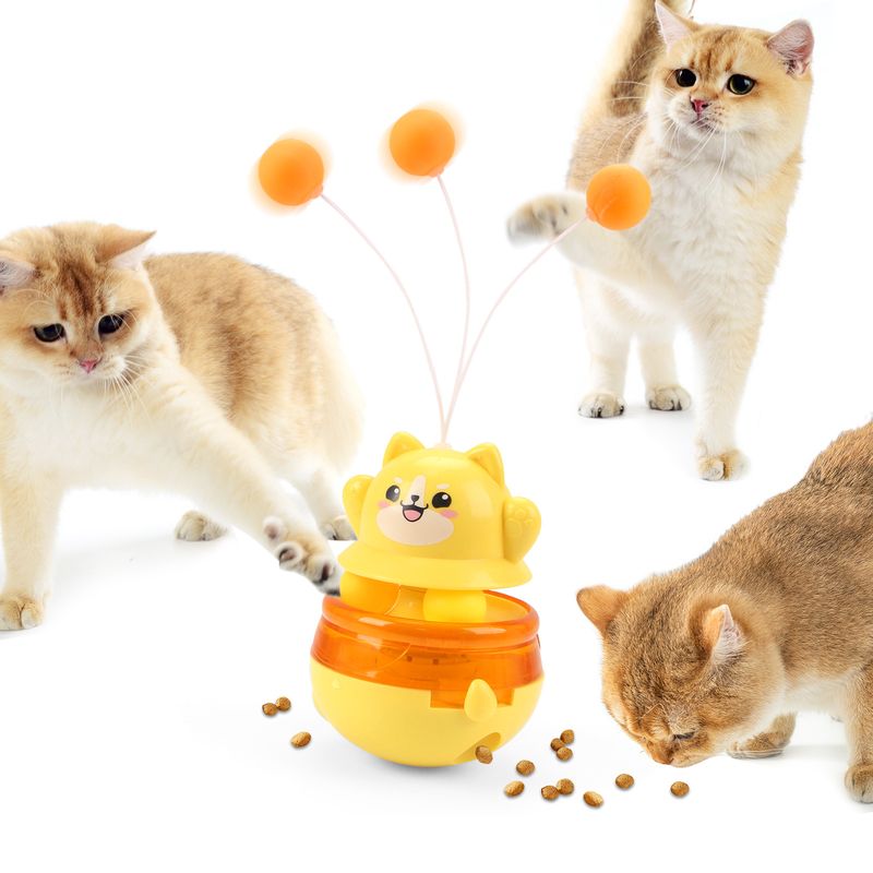 Nouveau distributeur de friandises Wand Teaser Tumbler pour chat, jouet anti-ennui_voghion.com