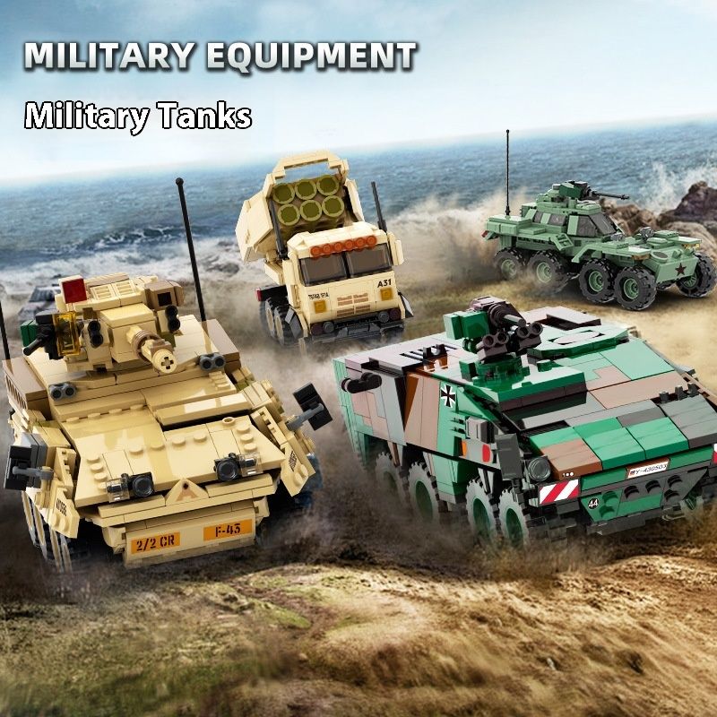 Wange pequenos blocos de construção de partículas meninos e meninos, brinquedos para crianças de 6 a 12 anos, veículos blindados militares, modelos de tanques_voghion.com