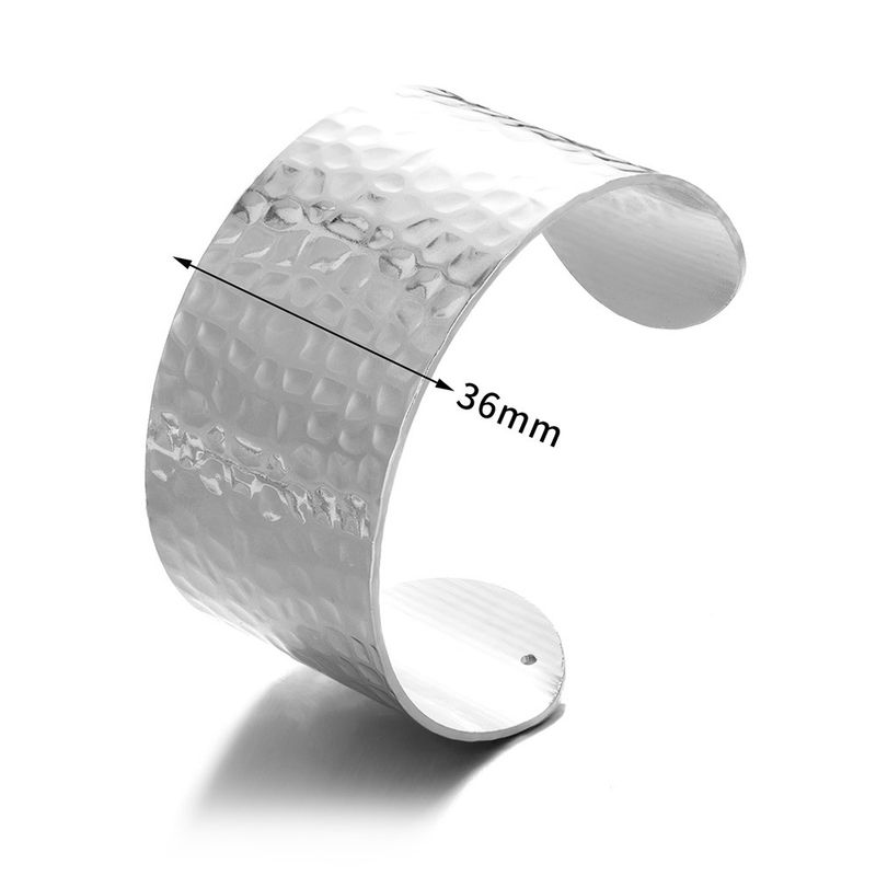 Titanium Steel Wide Adjustable Gold Bracelet For Women Exaggerated High-end Open Bangle_voghion.com