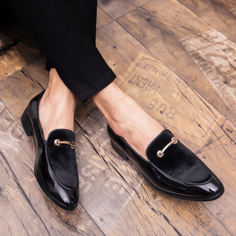 Scarpe eleganti da uomo in pelle verniciata Shadow Scarpe da sposo alla moda di lusso Scarpe da uomo di lusso in stile italiano Oxford_voghion.com