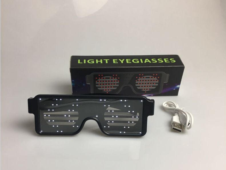 Partymasken LED-Leuchtbrille mit blinkender Partybrille in Herzform für Rave-Geburtstagsvideos_voghion.com
