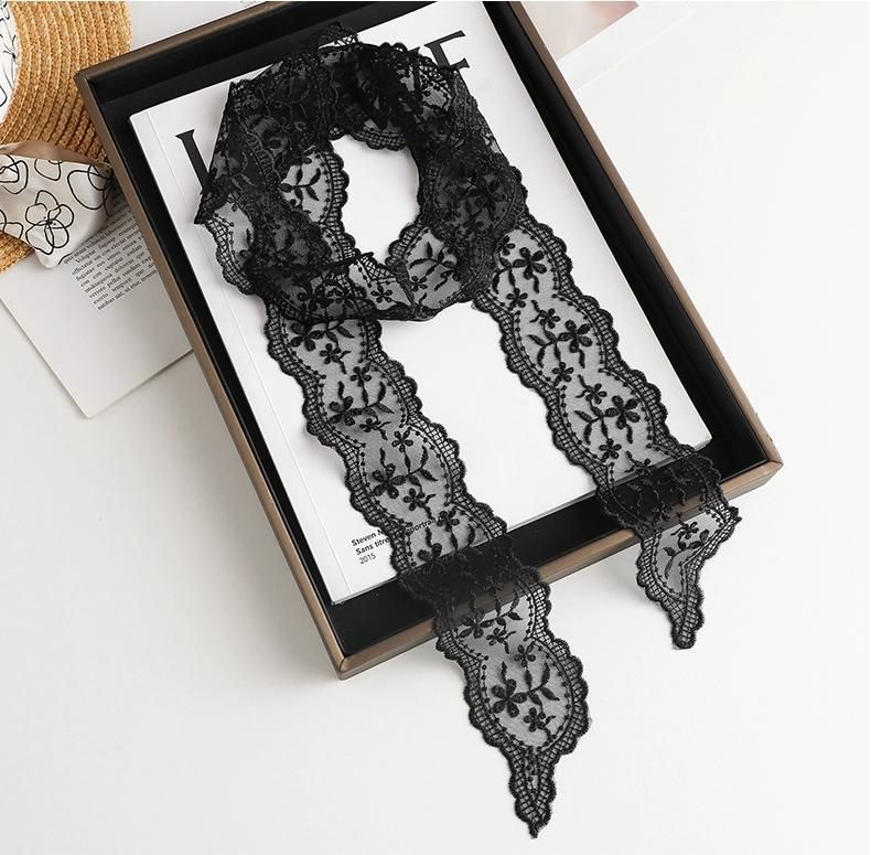 Cinto de renda estilo coreano, faixa de cabelo, fita longa, decorativa, lenço de seda para mulheres AL257_voghion.com